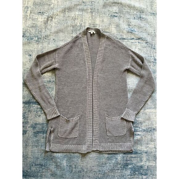 Mudd Gray Loose Knit Open Front Cardigan Women's Small - Picture 7 of 8